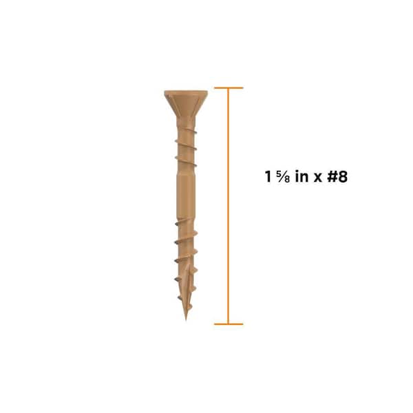 #8 x 1-5/8 in. Tan ACQ Rated Star Drive Flat Head Wood Deck Screw (350-Piece)