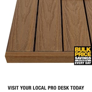 1/12 ft. x 1 ft. Quick Deck Composite Deck Tile Straight Trim in Peruvian Teak (4-Pieces/Box)