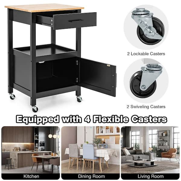 Halifax North America Rolling 35.75 High Kitchen Island Cart on Wheels | Mathis Home