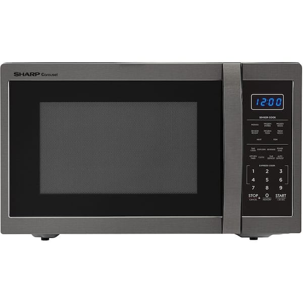 Sharp Carousel 1.4 cu. ft. Countertop Microwave in Black Stainless Steel with Sensor Cooking Technology