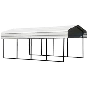 10 ft. W x 20 ft. D x 7 ft. H Eggshell Galvanized Steel Carport, Car Canopy and Shelter