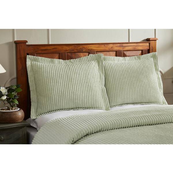 Better Trends Julian Collection In Solid Stripes Design Sage King 100 Cotton Tufted Chenille Comforter Ss Cfaspkisa The Home Depot - 100 Cotton Sage Green Bedding Better Trends Julian Collection In Solid Stripes Design Sage King 100 Cotton Tufted Chenille Comforter Ss Cfaspkisa The Home Depot - 100 Cotton Sage Green Bedding