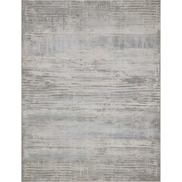 Beige Blue 5 ft. 3 in. x 7 ft. 3 in. Flat-Weave Abstract Havana Modern Geometric Lines Area Rug