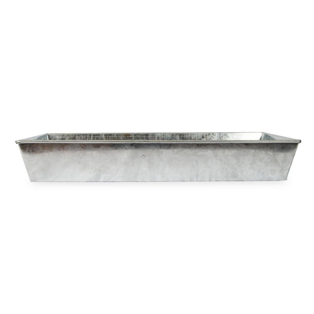 Antique Galvanized Steel Rectangular Herb & Plant Tray - 20in