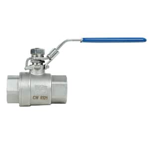 1/2 in. Stainless Steel FNPT x FNPT Full-Port Ball Valve with Latch Lock Lever