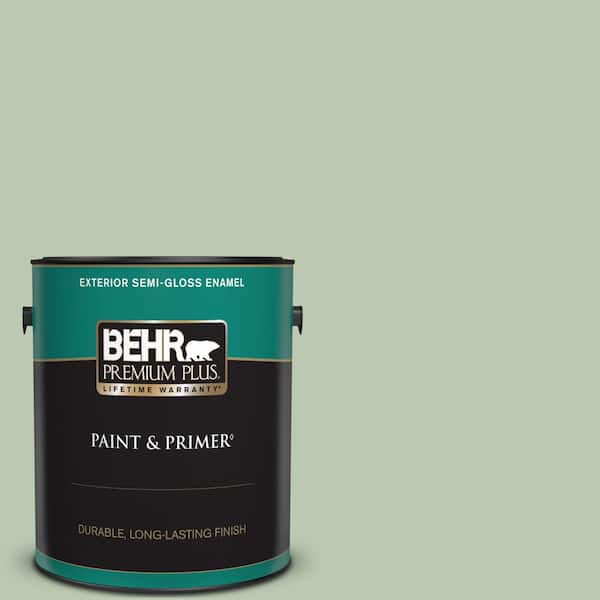 BEHR PREMIUM PLUS 1 gal. #440E-3 Topiary Tint Semi-Gloss Enamel Exterior Paint & Primer