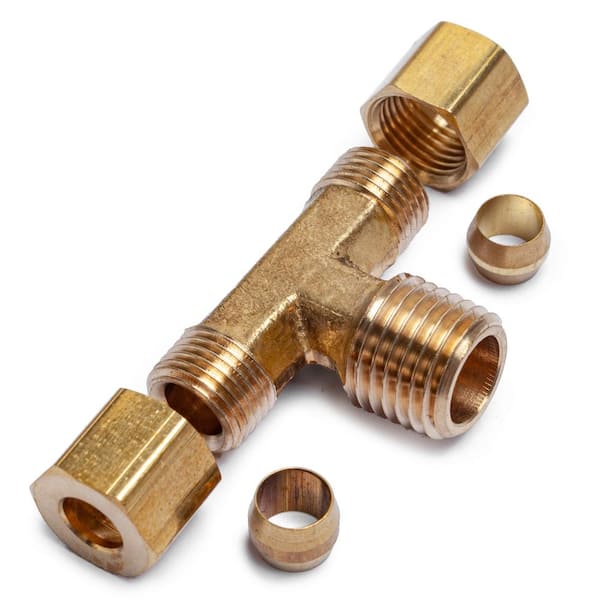 3/4 in. O.D. Comp Brass Compression Tee Fitting (3-Pack)