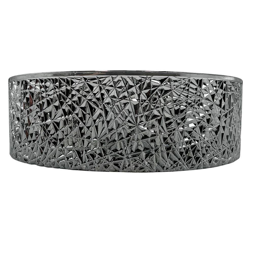 Light Black Textured Glass Circular Bathroom Vessel Sink