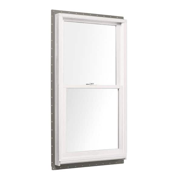 Andersen 29-5/8 in. x 40-7/8 in. 400 Series White Clad Wood Tilt-Wash Double-Hung Window with Low-E Glass, White Int & Stone Hdw