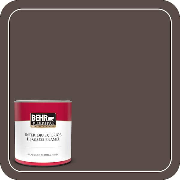 BEHR PREMIUM PLUS 1 qt. #PPU5-19 Dark Truffle Hi-Gloss Enamel Interior ...