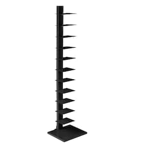 Belinda 65.25 in. Black Metal 12 Shelf Etagere Bookcase