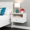 Milo 1-Drawer White Floating Nightstand 14.5 in. H x 22.5 in. W x 15 in.