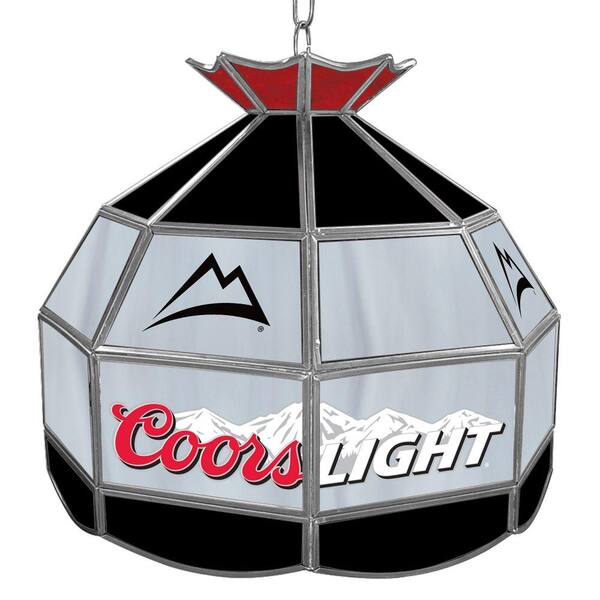Trademark Coors Light 16 in. Silver Hanging Tiffany Style Billiard Lamp
