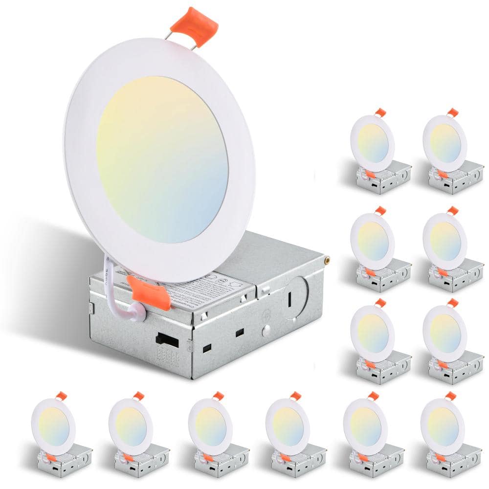 4 in. 12 Packs White Integrated LED Flush Mount With Junction Box For Baseroom Bedroom Living Room price history on PriceWatchPro