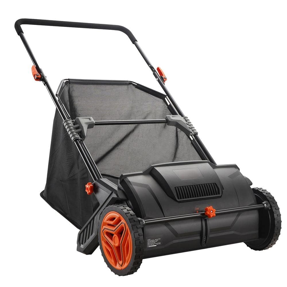 Push Lawn Sweeper 21 in. with 3.5 cu. ft. Mesh Hopper Bag, Heavy-Duty Steel Frame, 2 Thickened Spinning Brushes, 9.8. price history on PriceWatchPro