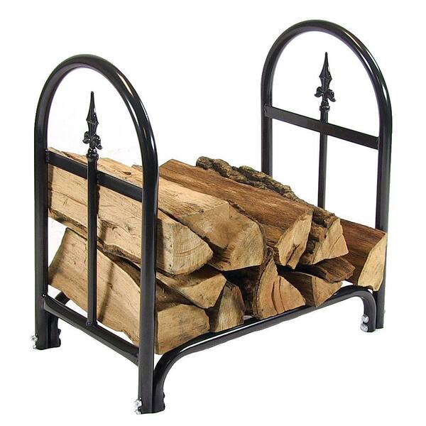 Sunnydaze 2 ft. Steel Firewood Log Rack in Black