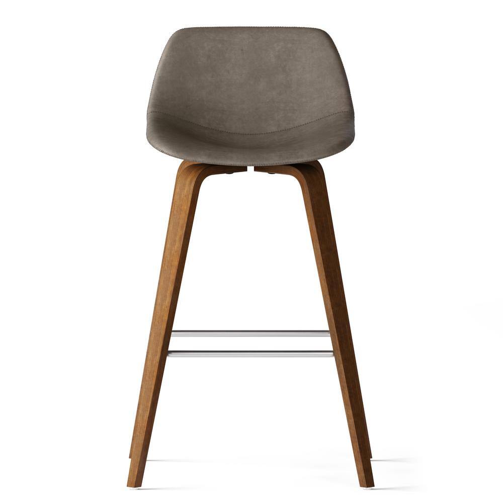 Randolph Distressed Grey Faux Leather Counter Height Stools, Set of 2