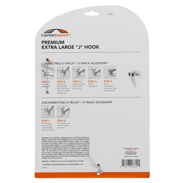 CargoSmart 6631 Grey Powder Coated Premium Extra-Long Extended Single Arm Hook (1-Pack)