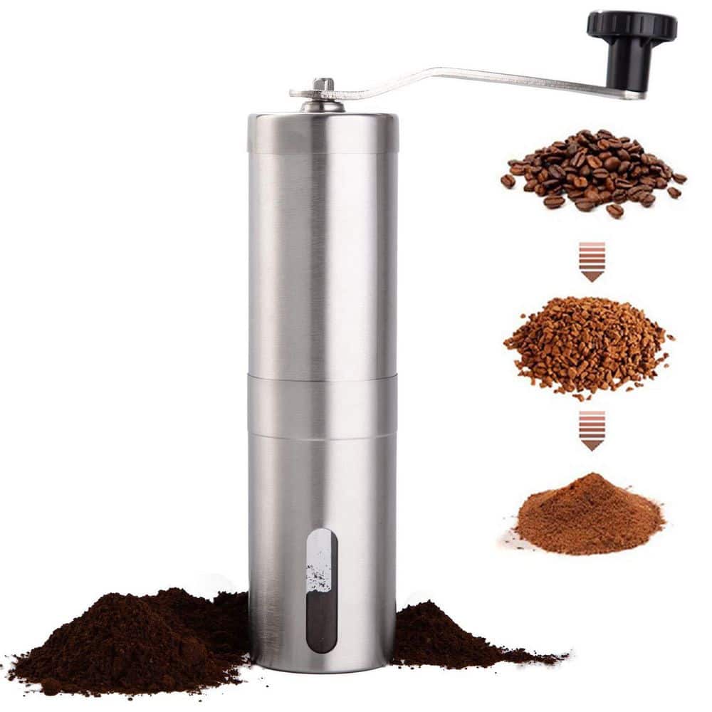 Manual Coffee Grinder Stainless Steel Hand Mill Ceramic Burr Adjustable Coarseness for Espresso French Press Drip - Thumbnail 3
