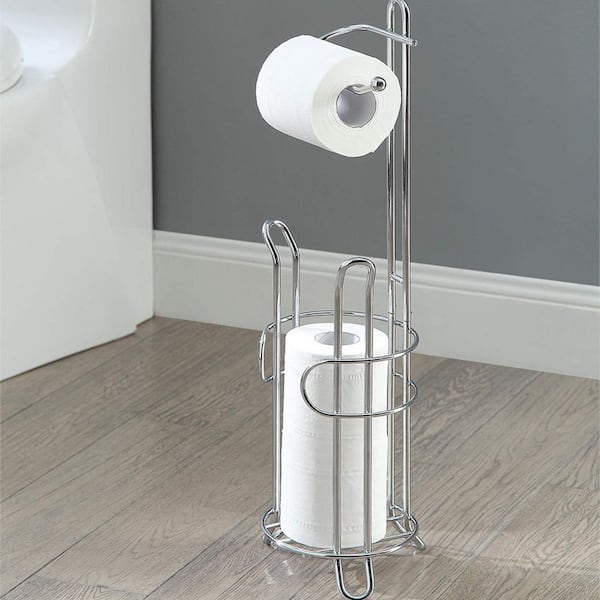 Dracelo Free Standing Toilet Paper Holder, Slim Bathroom Storage
