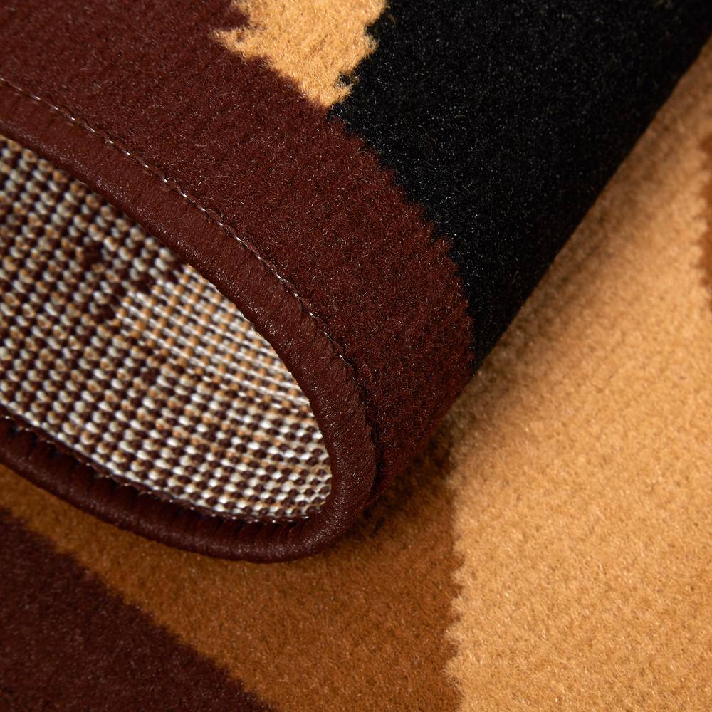 Premium Brown Rectangular Washable Synthetic Area Rug, 7'8"x10'7"