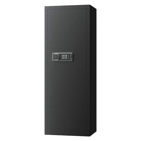 6-8 Gun Safe Fireproof Cabinet for Rifles and Pistols Quick Access 3-Ammo Slots 2-Adjustable Racks Key/Password Lock