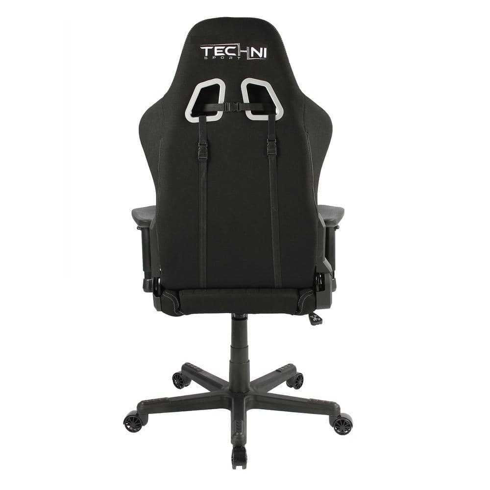 Racer High-Back Black Fabric Ergonomic Gaming Chair with Memory Foam