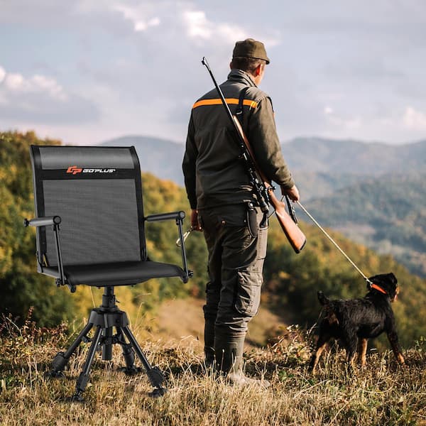 Costway Swivel Hunting Chair with Four 360°Adjustable Legs