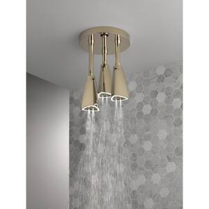 Contemporary 1-Spray Patterns 2.5 GPM 9 in. Ceiling Mount Fixed Shower Head with H2Okinetic in Polished Nickel