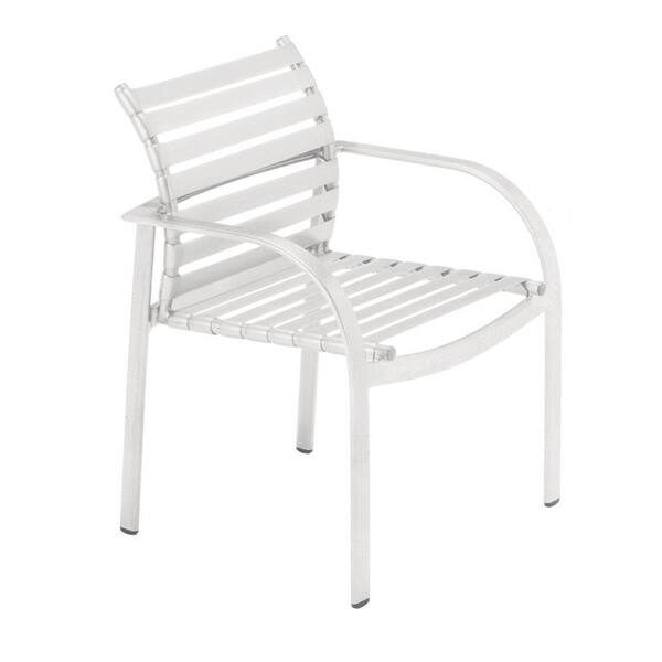 Tradewinds Scandia White Commercial Strap Patio Dining Chair (2-Pack)