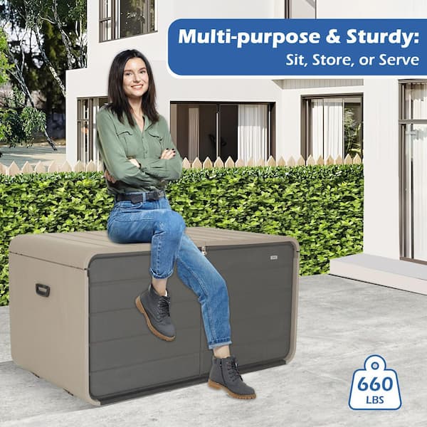 domi outdoor living 260 Gallon Resin Outdoor Deck Box with