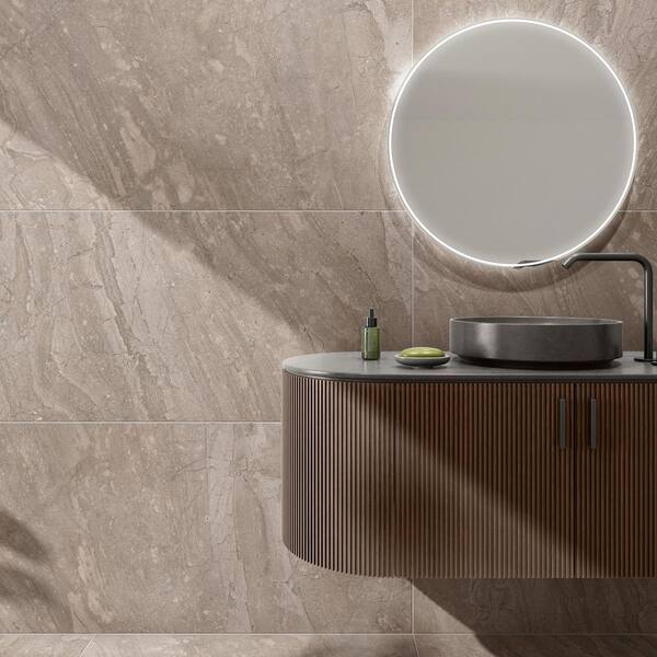 Sereno Mountain Beige 24 in. x 48 in. Matte Porcelain Floor and Wall Tile (15.49 Sq. Ft./Case)