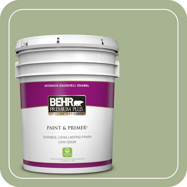 BEHR PREMIUM PLUS 5 gal. #PPU11-06 Willow Grove Eggshell Enamel Low Odor Interior Paint & Primer