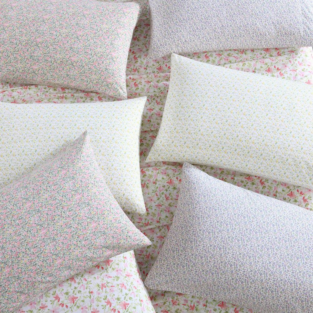 Evie Sungold Floral Cotton Percale King Sheet Set
