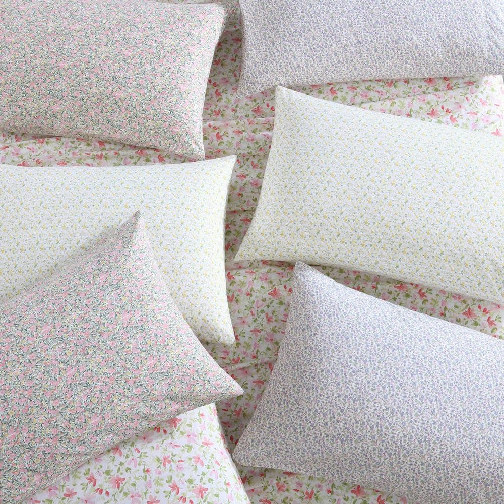 Loveston Pink Full Cotton Percale Floral Sheet Set