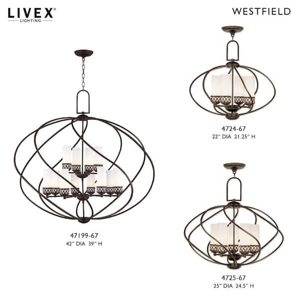 Livex Lighting Westfield 12 Light Olde Bronze Foyer Chandelier 