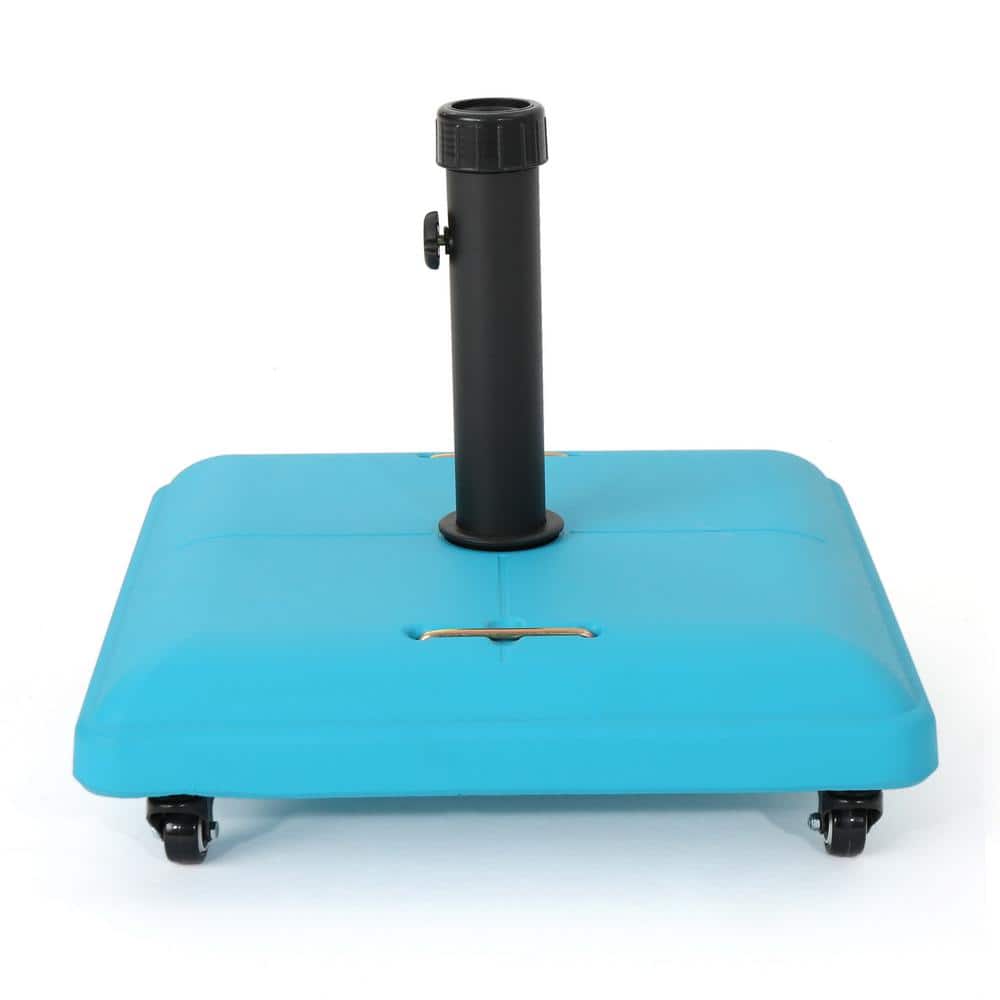 Outdoor Square Patio Umbrella Base in Blue, Market Heavy-Duty Umbrella Stan
