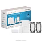 Caseta Deluxe Smart Switch Kit with Smart Bridge, 2 Smart Switches, Remote in White