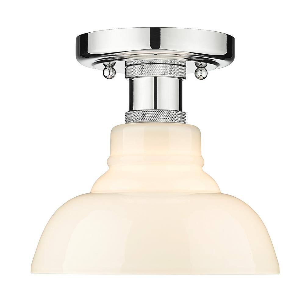 Chrome Glass Vintage Indoor/Outdoor Flush Mount Light