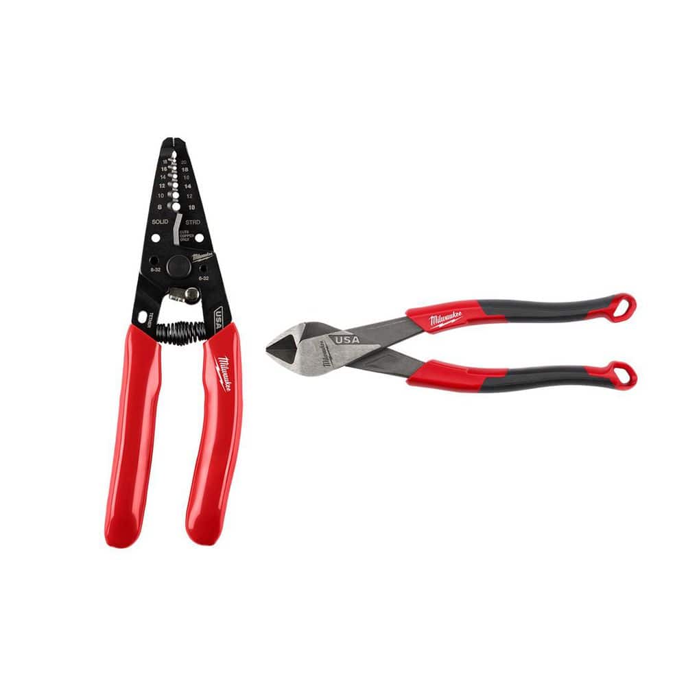 "8-20 AWG Dipped Grip Wire Stripper & Cutter (USA) and 8"" Diagonal Comfort Grip Cutting Pliers (USA)" price history on PriceWatchPro
