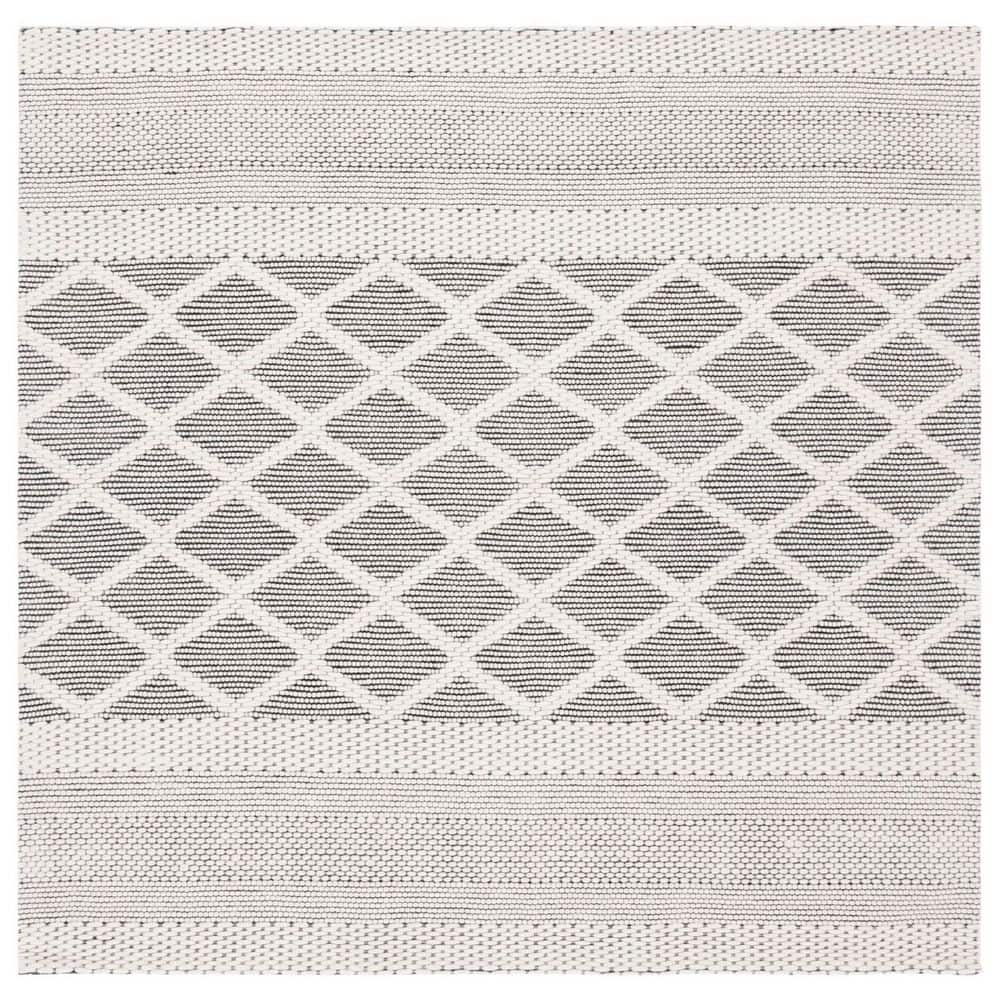 Vermont 6 ft. x 6 ft. Ivory/Black Chevron Border Square Area Rug price history on PriceWatchPro