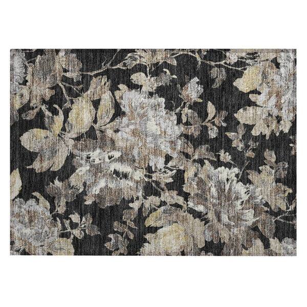 Chantille Machine Washable Indoor/Outdoor Abstract ACN3063 Black 2 ft. x 3 ft. Accent Rug