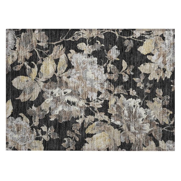 Chantille Machine Washable Indoor/Outdoor Abstract ACN3063 Black 3 ft. x 4 ft. Area Rug