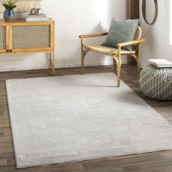 Laila Light Gray Traditional Solid Color  2 ft. x 3 ft.  Area Rug