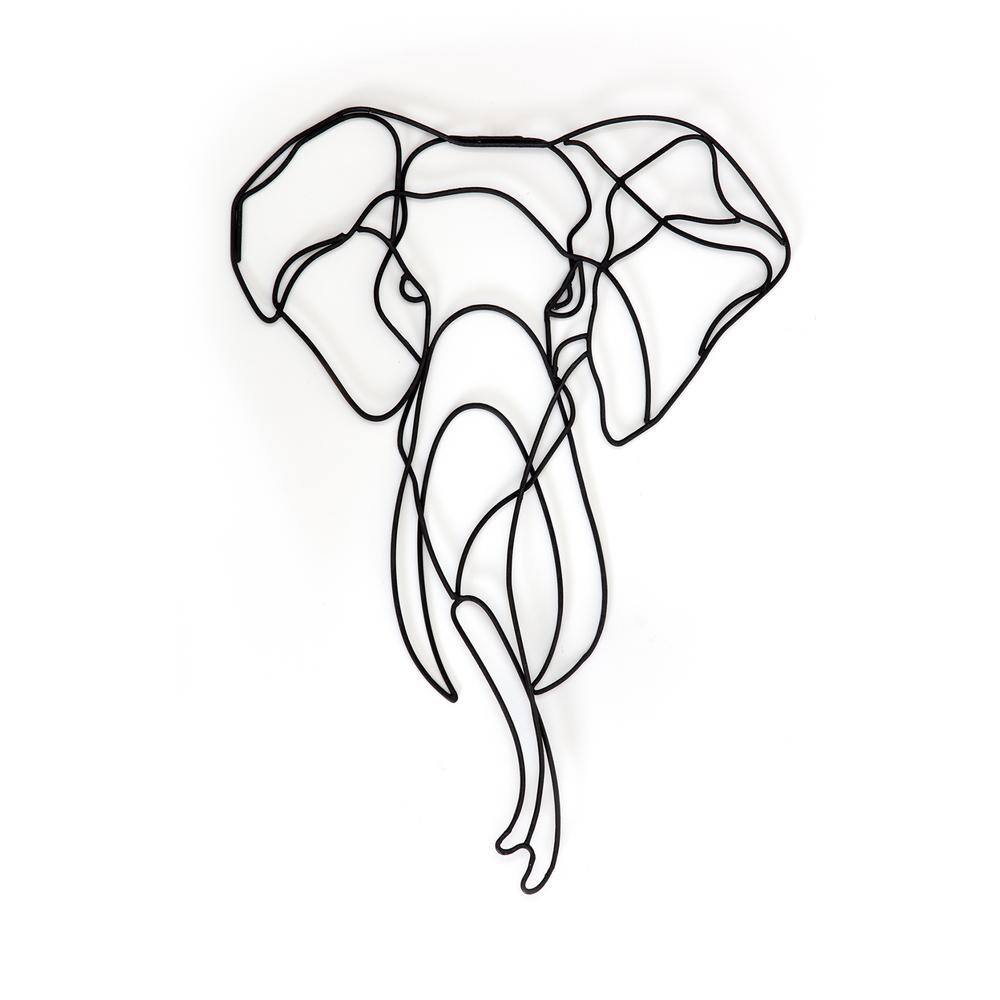 HABITAT DECOR Asha Elephant Iron Wall Art WA0807W The Home Depot