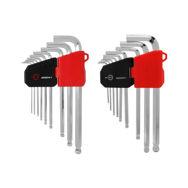 ArrowSAE & Metric L-style Hex Key Set-(9 Pieces)