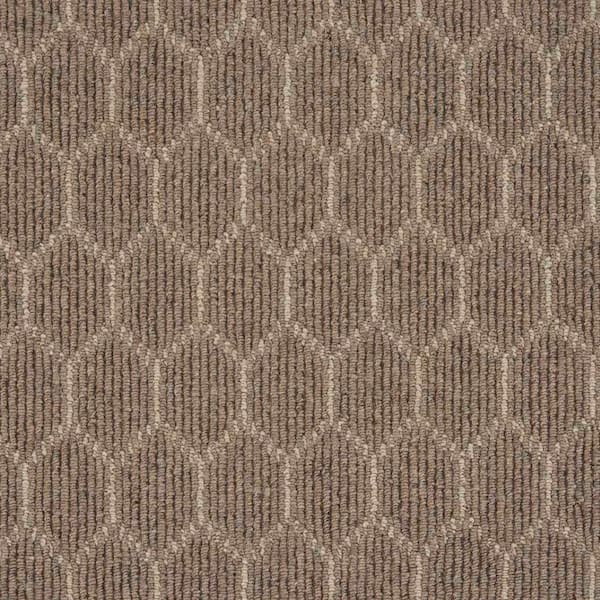 Natural Harmony Entanglement - Bark/Plains - Brown 12 ft. 27 oz. Wool Pattern Installed Carpet