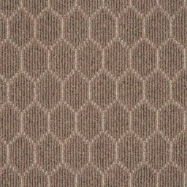 Natural Harmony Entanglement - Bark/Plains - Brown 12 ft. 27 oz. Wool Pattern Installed Carpet