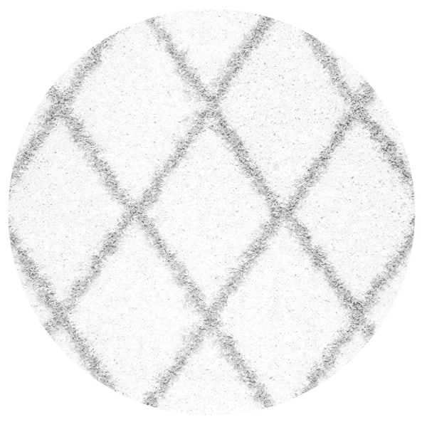 Shanna Easy Shag White 6 ft. Round Rug