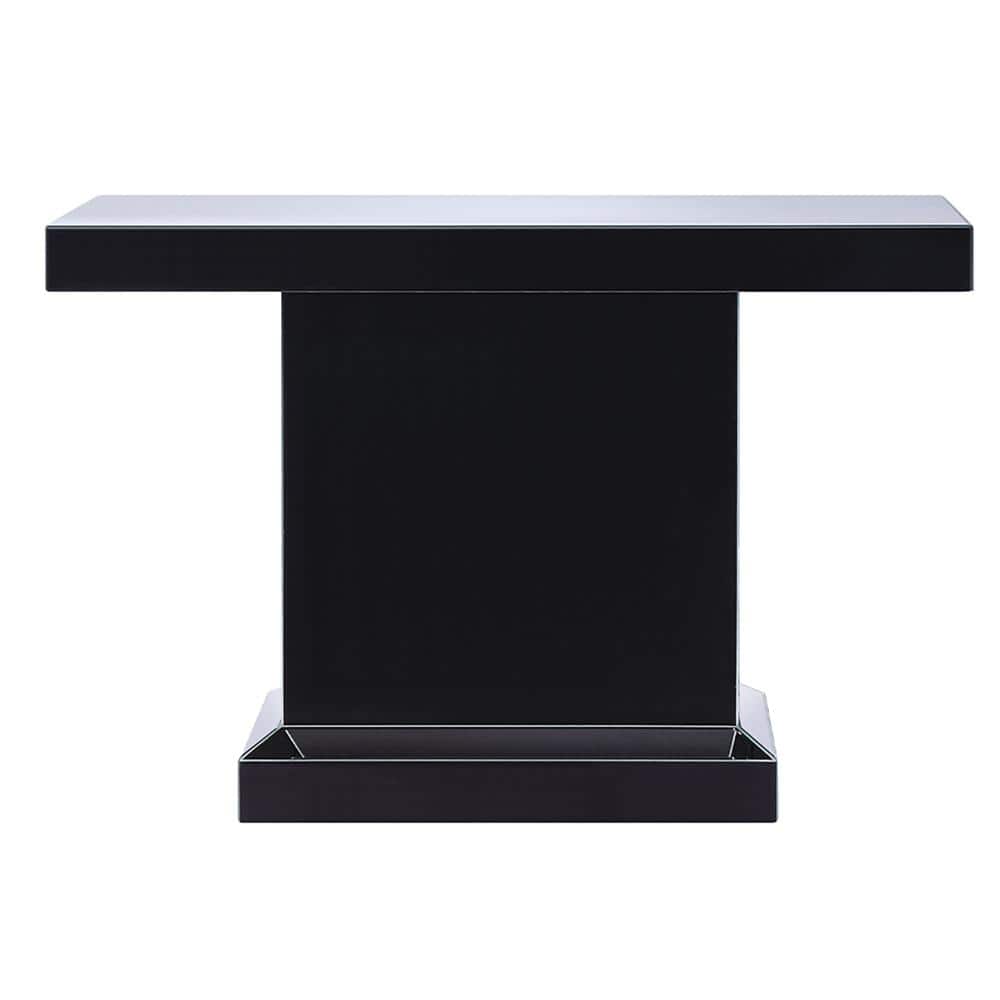 47" Mirrored Wood Console Table with Faux Diamonds